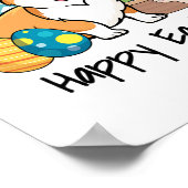 イースターコーギドッグハッピーイースター ポスター (角)