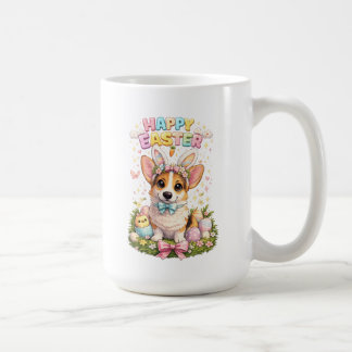 イースターコーギーマグカップ - かわいいウサギの耳の犬 コーヒーマグカップ