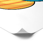 イースターコーギ犬かわいい漫画スタイルイースターエッグ, B ポスター (角)