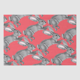 イースターコーラルグレーバニーウサギ動物パターン 薄葉紙