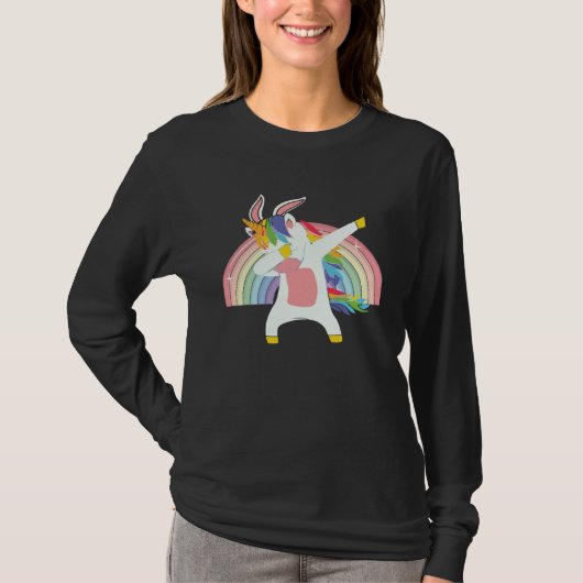 イースターコーンダビングユニコーンイースターのお祝い Tシャツ (正面)