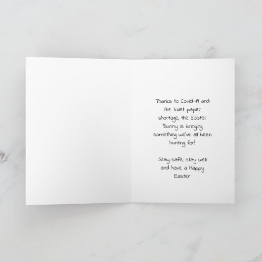 イースターコーヴィッド19 – イースターバニーとトイレ紙 カード (内部)