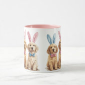 イースターゴールデンレトリバードッグズバニー耳 マグカップ (中央)