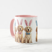 イースターゴールデンレトリバードッグズバニー耳 マグカップ (正面左)