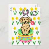 イースターゴールデンレトリバー漫画 シーズンポストカード (正面/裏面)