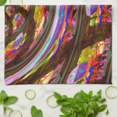 イースターサイケデリック万華鏡のように千変万化するパターンアートプリント キッチンタオル (折り畳み)