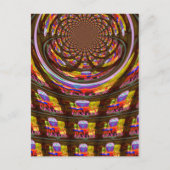イースターサイケデリック万華鏡のように千変万化するパターンアートプリント シーズンポストカード (正面)