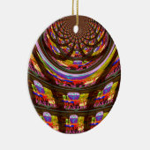 イースターサイケデリック万華鏡のように千変万化するパターンアートプリント セラミックオーナメント (右)