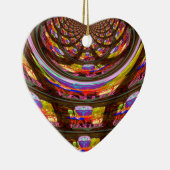 イースターサイケデリック万華鏡のように千変万化するパターンアートプリント セラミックオーナメント (右)