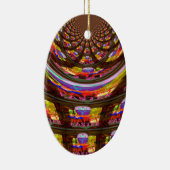 イースターサイケデリック万華鏡のように千変万化するパターンアートプリント セラミックオーナメント (右)