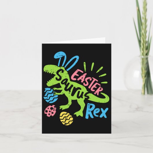 イースターサウルスレックスバニー恐竜の卵狩り男性W カード (正面)