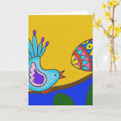 イースターサプライズウクライナフォークアート カード (黄色い花)