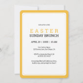 イースターサンデーブランチモダンイエローエレガントフローラ 招待状 (正面)