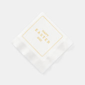 イースターサンデーブランチモダンイエローエレガントフローラ 縁ありカクテルナプキン (角)