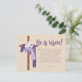 イースターサンデー招待状クロスリリパープル ポストカード (スタンド正面)