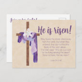 イースターサンデー招待状クロスリリパープル ポストカード (正面/裏面)