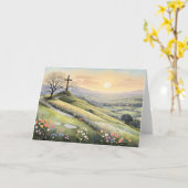 イースターサンライズアートイラストレーション カード (黄色い花)