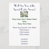 イースターサービス招待状は教会花柄をプログラムします プログラム (裏面)