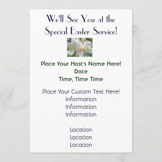 イースターサービス招待状は教会花柄をプログラムします プログラム (裏面)