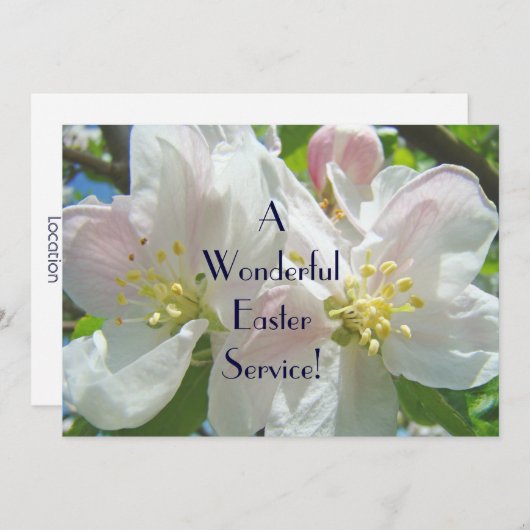 イースターサービス招待状は教会花柄をプログラムします プログラム (正面/裏面)