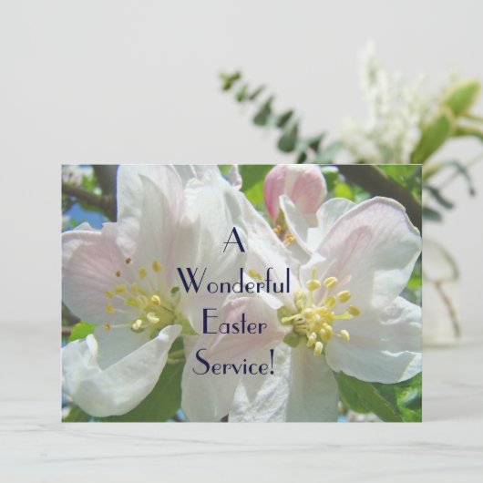 イースターサービス招待状は教会花柄をプログラムします プログラム (スタンド正面)
