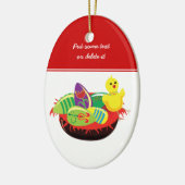 イースターシックとエッグカスタムオーナメント セラミックオーナメント (左)