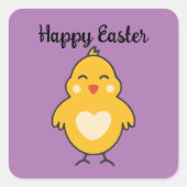イースターシックと白いハートシール スクエアシール (正面)
