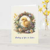 イースターシックイングレープヴィンリース カード (黄色い花)