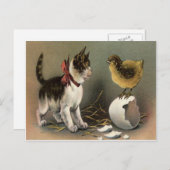 イースターシックエッグキャットキットン シーズンポストカード (正面/裏面)