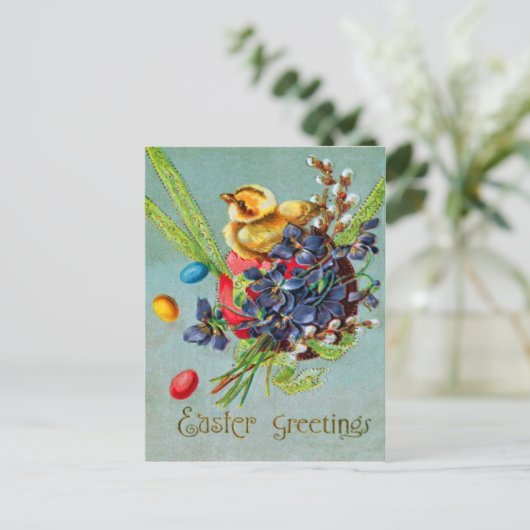 イースターシックカラー卵紫アイリス シーズンポストカード (スタンド正面)