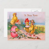 イースターシックカラー卵綿 シーズンポストカード (正面/裏面)