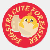 イースターシックギフトのおもしろいかわいいエグストラ ラウンドシール (正面)