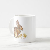 イースターシックス付きイースターバニーウサギ コーヒーマグカップ (正面左)