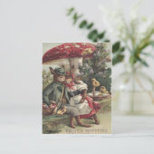 イースターシックバニーのカップル色卵キノコ シーズンポストカード (スタンド正面)