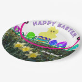 イースターシック卵イエローダッフォジル ペーパープレート (アングル)