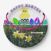 イースターシック卵イエローダッフォジル ペーパープレート (正面)