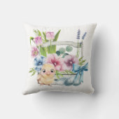 イースターシック春の花エッグブルーボウホリデーズ クッション (裏面)