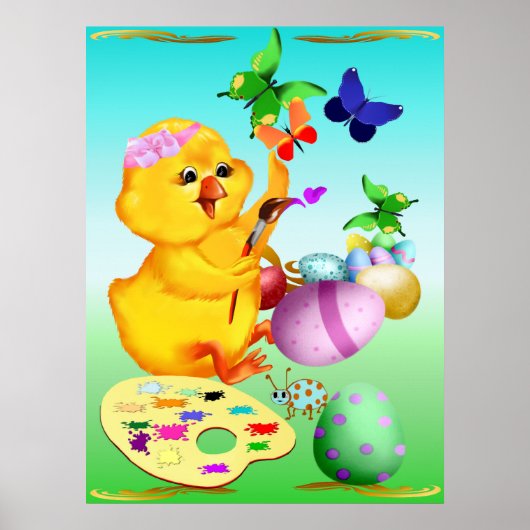 イースターシッ絵を描クポスター ポスター (正面)