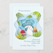 イースターシャドウボックスホリデーカード 招待状 (正面/裏面)