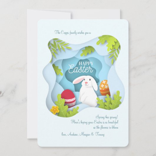 イースターシャドウボックスホリデーカード 招待状 (正面)