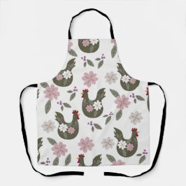 イースターシームレスパターンと鶏肉。 エプロン