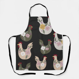 イースターシームレスパターンと鶏肉。 エプロン