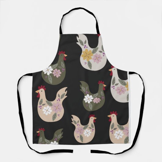 イースターシームレスパターンと鶏肉。 エプロン (正面)