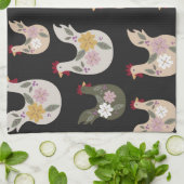 イースターシームレスパターンと鶏肉。 キッチンタオル (折り畳み)