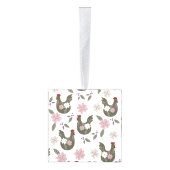 イースターシームレスパターンと鶏肉。 キューブオーナメント (右)