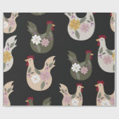 イースターシームレスパターンと鶏肉。 ラッピングペーパー (フラット)