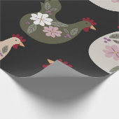 イースターシームレスパターンと鶏肉。 ラッピングペーパー (角)