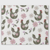イースターシームレスパターンと鶏肉。 ラッピングペーパー (フラット)