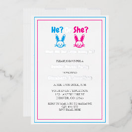 イースタージェンダーのリビールパーティー 箔招待状