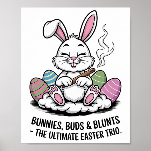 イースタージョーク 冗談ウサギ 花芽 blunt 三つ揃い ポスター (正面)